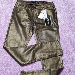 Rewash Metallic Gold Black Skinny Stretch Jean S3
